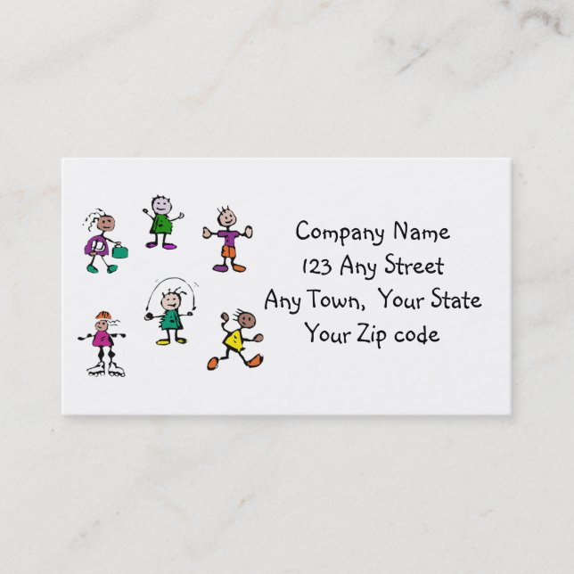 Cartão De Visita creches, infantários, professores ou bebês brancos (Frente)