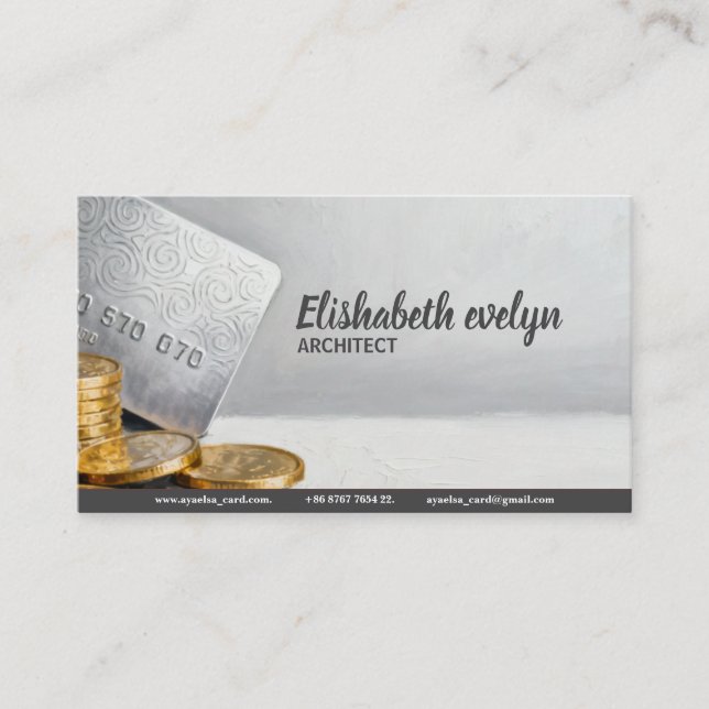 Cartão De Visita Credit Card and Gold Coins (Frente)