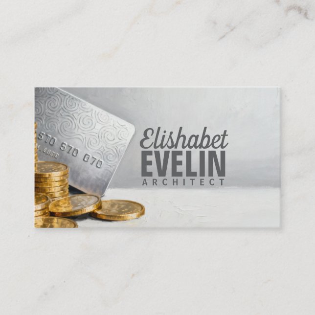 Cartão De Visita Credit Card and Gold Coins g678 (Frente)