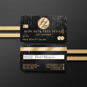 Cartão De Visita Crédito do logotipo das Unidades Douradas de brilh