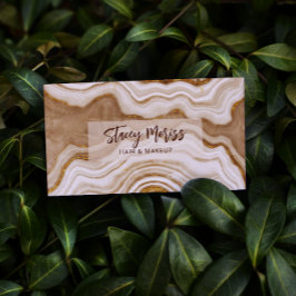 Cartão De Visita Creme de Abstrato de Gato de Gama Moderna