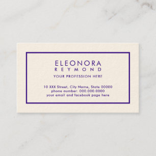 Cartão De Visita Creme de Assinatura Básico e Elegante