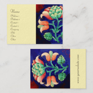 Cartão De Visita Creme estilizado da flor da DECORAÇÃO FLORAL VER