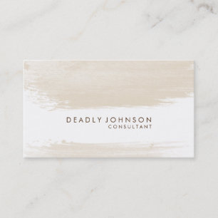 Cartão De Visita Creme Simples de Splatter Elegante De Aquarela