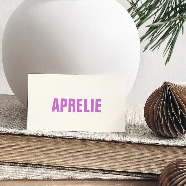 Cartão De Visita Criador Branco Roxo Moderno Negrito (Criador carregado)