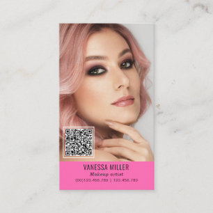 Cartão De Visita Criador de código QR de rede - foto vertical Bu