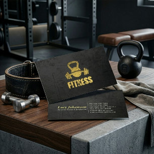 Cartão De Visita Criador negro de Malhação Dourada Kettlebell Barbe