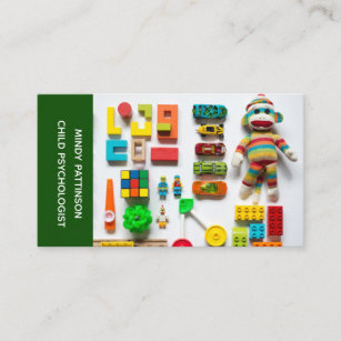 Cartão De Visita Criança Psicóloga Tocar Brinquedos com Terapia Fot