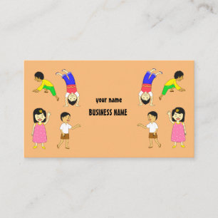 Cartão De Visita Crianças divertidas jogando Design de creche Baby