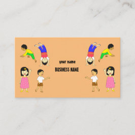 Cartão De Visita Crianças divertidas jogando Design de creche Babys