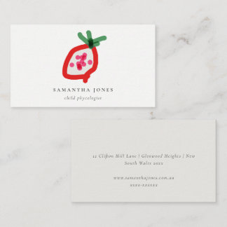 Cartão De Visita Crianças Modernas Desenharam Dragão Fruta Vermelho