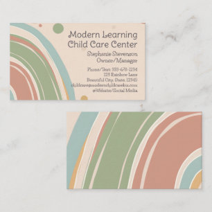 Cartão De Visita Crianças modernas do Arco Arco-Íris
