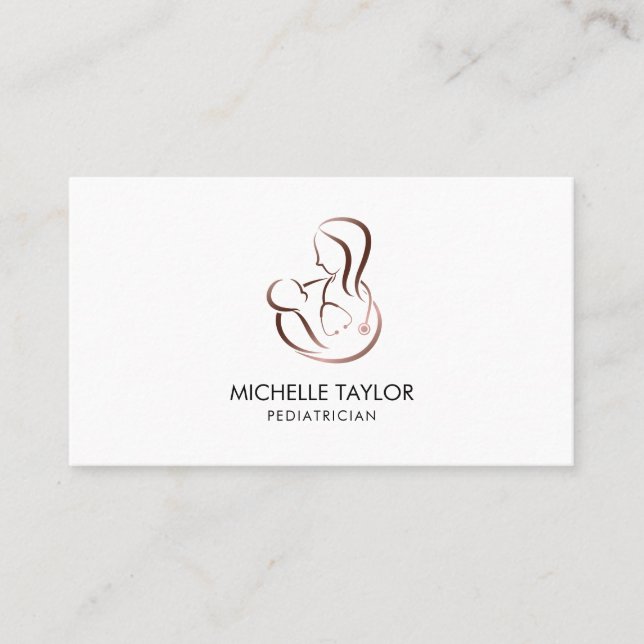 Cartão De Visita Crianças Pediátricas Tratamento Estetoscópio Enfer (Frente)