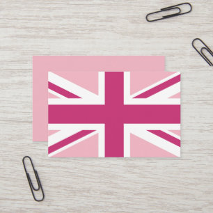 Cartão De Visita Criar seu próprio Union Jack magenta e branco