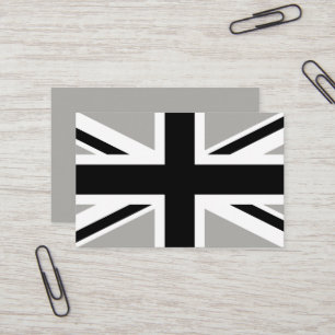 Cartão De Visita Criar seu próprio Union Jack preto e branco