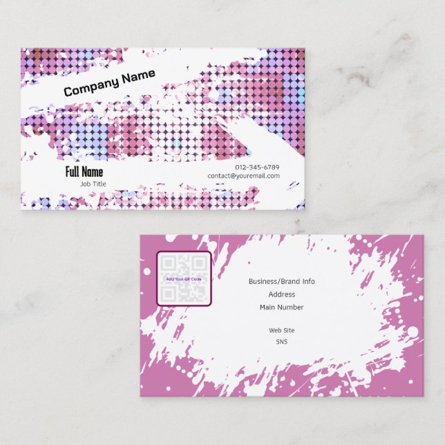 Cartão de visita criativo com QR - Vibes retrorref (Frente/Verso)