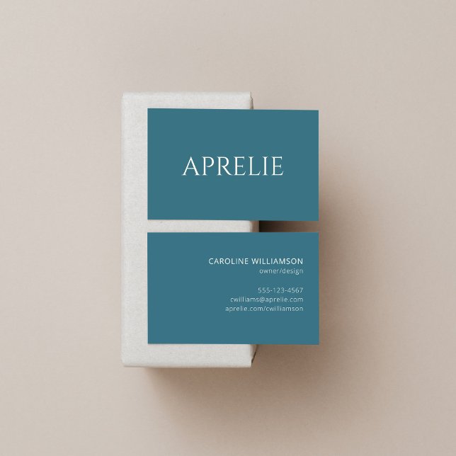 Cartão De Visita Criativo de Azul Azul Elegante Moderno (Criador carregado)