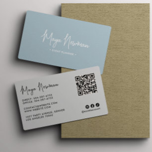 Cartão De Visita Criativo de código QR mínimo Elegante Elegante DUS