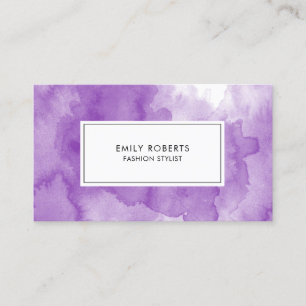Cartão De Visita Criativo Roxo Aquarela Elegante Profissional