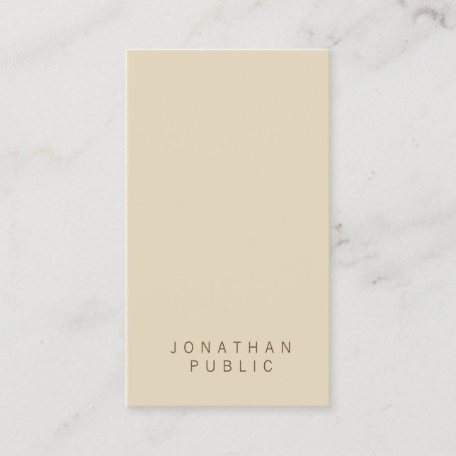 Cartão De Visita Criativo, simples e elegante, Beige Legal Modelo (Frente)