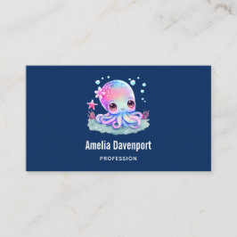 Cartão De Visita Criatura do Mar de Octopus Cute