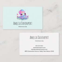 Cartão De Visita Criatura do Mar de Octopus Cute