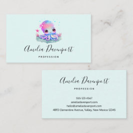 Cartão De Visita Criatura do Mar de Octopus Cute