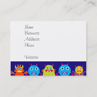 Cartão De Visita Criaturas bonitos do partido engraçado do monstro