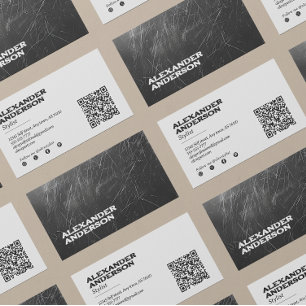 Cartão De Visita Críbula de carvão preto moderno profissional