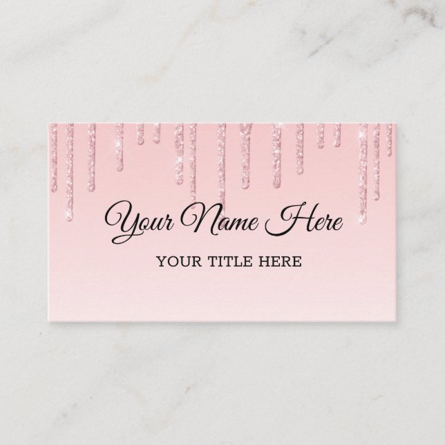 Cartão De Visita Crie A Sua Própria Glitter Coletor Rosa (Frente)