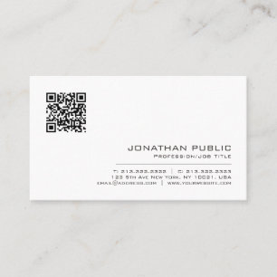 Cartão De Visita Crie Seu Próprio Código QR Simples Moderno Elegant