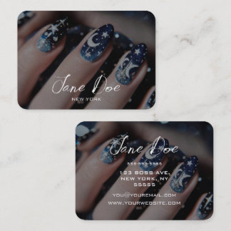 Cartão De Visita Crie seu próprio técnico de unhas do céu noturno p