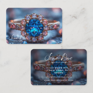 Cartão De Visita Crie sua própria joia azul de pedra preciosa azul