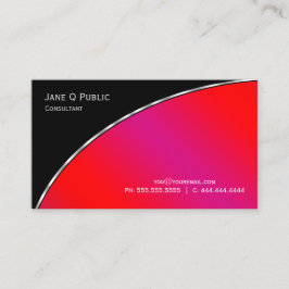 Cartão De Visita Crimson Negro Elegante Moderno e Profissional