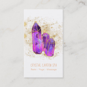 Cartão De Visita *~* Cristais Ametist Estrelas Gliters Douradas Có