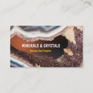 Cartão De Visita Cristais da ametista de Geode da ágata