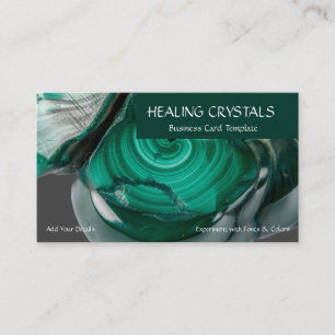 Cartão De Visita Cristais de Cura Mineral Malaquita Verde