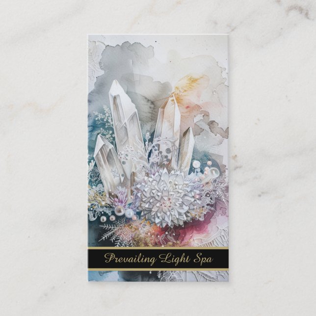 Cartão De Visita *~* Cristais de Drip de Artsy AP90 Dourado Rainbow (Frente)