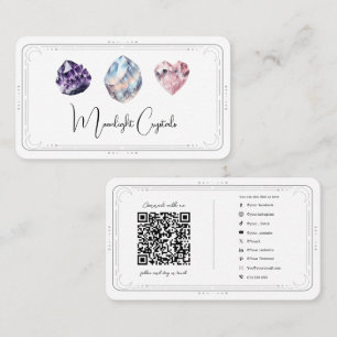 Cartão De Visita Cristais Metafísicos Quartzo Rosa QR Mídia Social