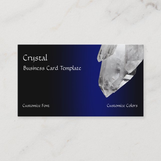 Cartão De Visita Cristais Reiki do Quartz Crystal Rock (Frente)