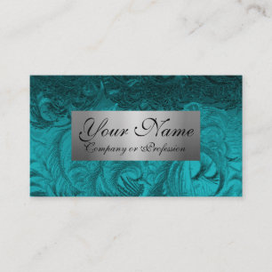 Cartão De Visita Cristal Teal Elegante