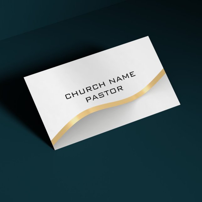 Cartão De Visita Cristão Dourado do Pastor Moderno Silver (Church Pastor Modern Silver Gold Christian Business Card)