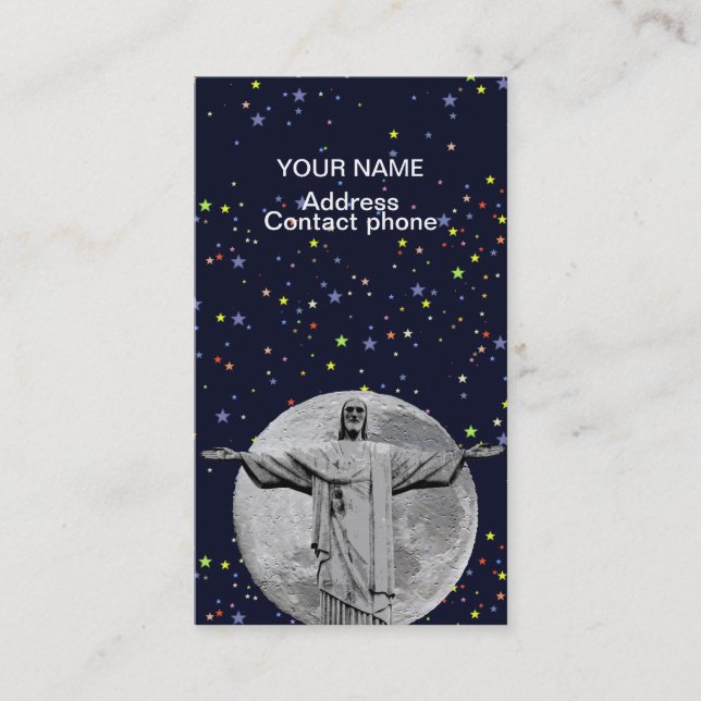 Cartão De Visita Cristo, lua e estrelas (Frente)