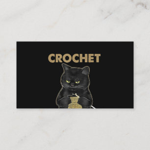 Cartão De Visita Crochet De Gato Negro Porque O Assassinato Está E