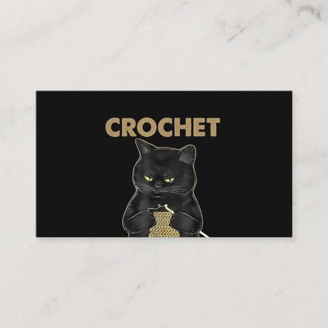 Cartão De Visita Crochet De Gato Negro Porque O Assassinato Está Er (Frente)