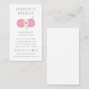 Cartão De Visita Crochet Moderno Simples - Crochet Manufaturado