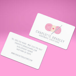 Cartão De Visita Crochet Moderno Simples - Crochet Manufaturado