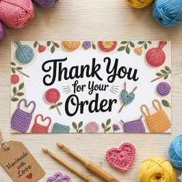 Cartão De Visita Crochet Small Business Thank You