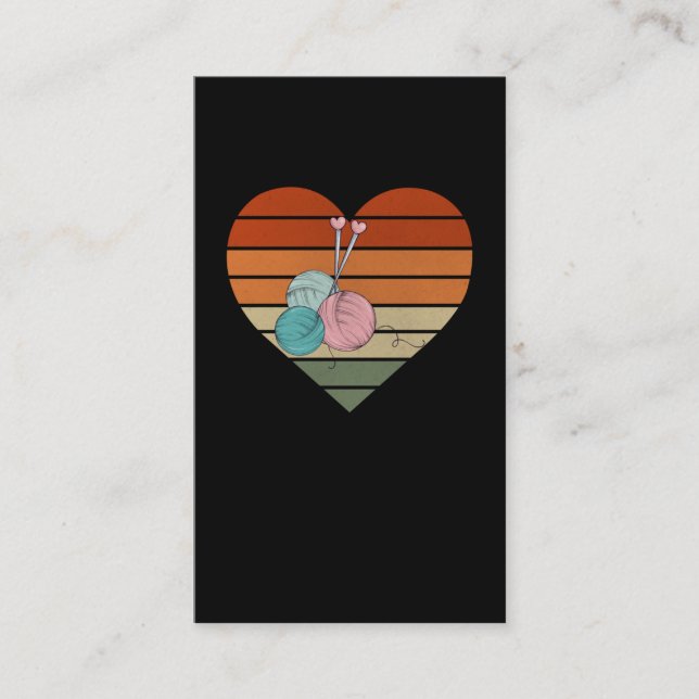 Cartão De Visita Crocheter de Arrancagem do Fio Retro (Frente)