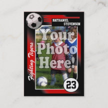 Cromo de colecção do futebol, tamanho vermelho do